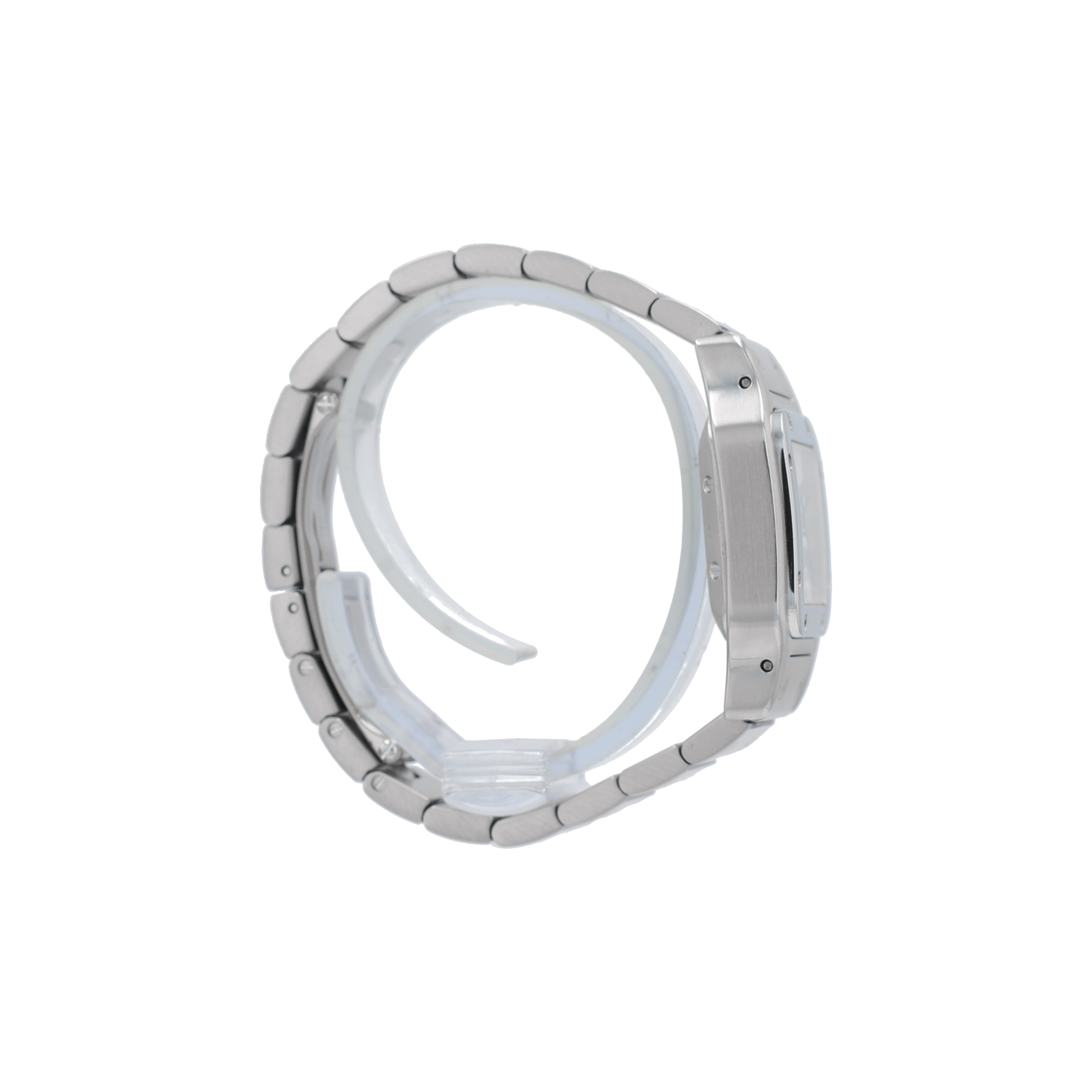 B&P Cartier Santos 2423 24mm White Roman Index Dial Stainless Steel Band - Luxuriant Concierge