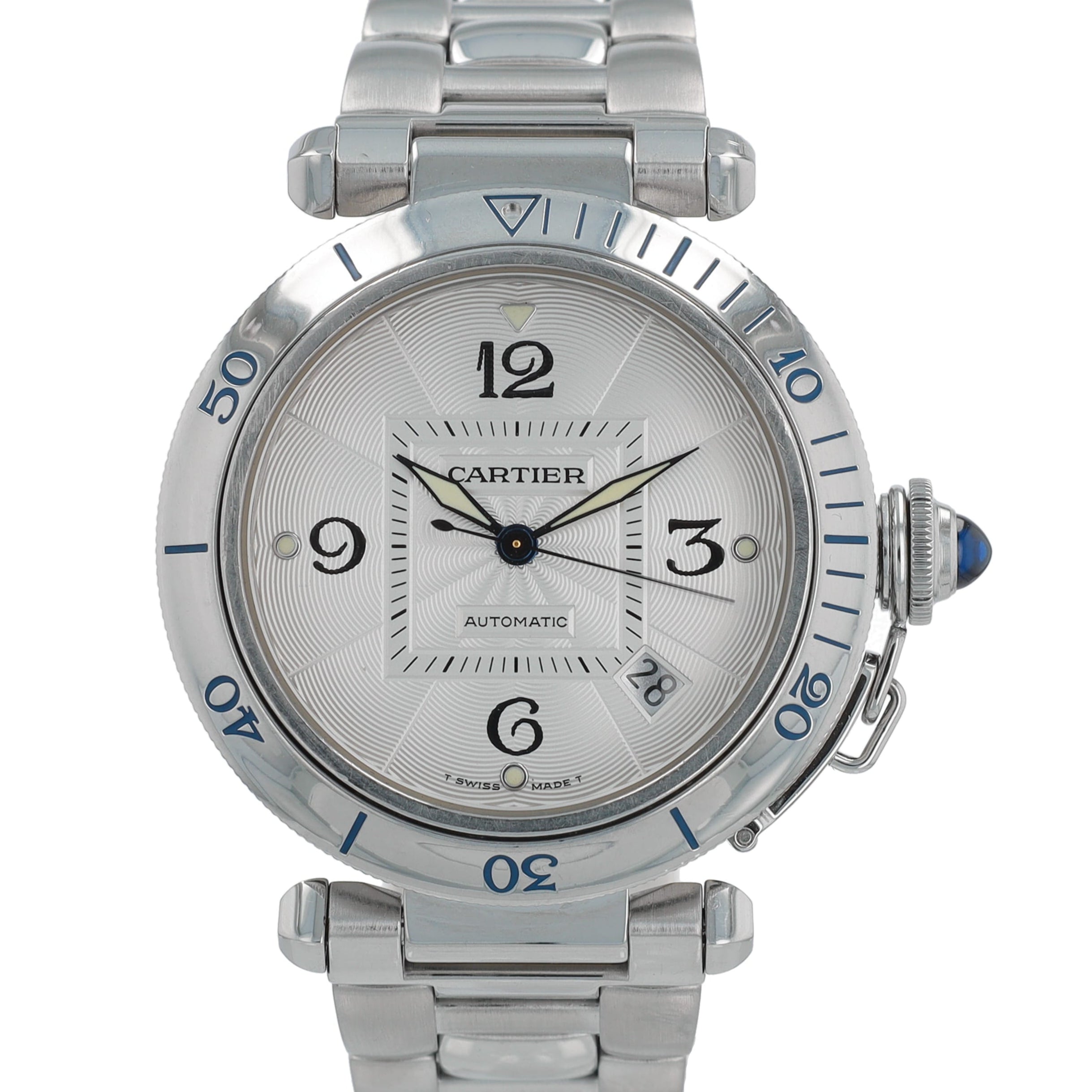 Cartier Pasha 2378 40mm Silver Arabic Dial - Luxuriant Concierge