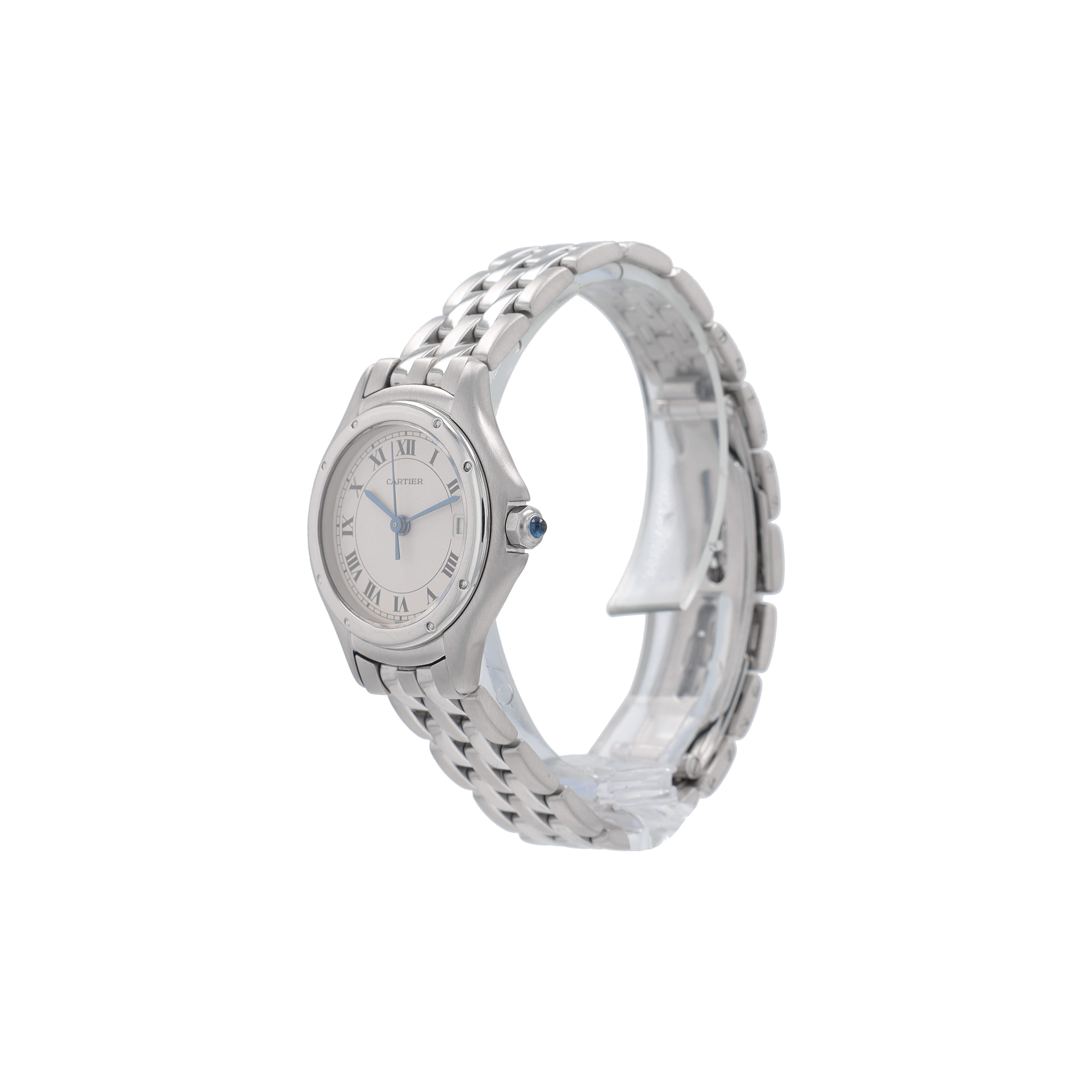 B&P Cartier Cougar 987906  White Roman Dial - Luxuriant Concierge