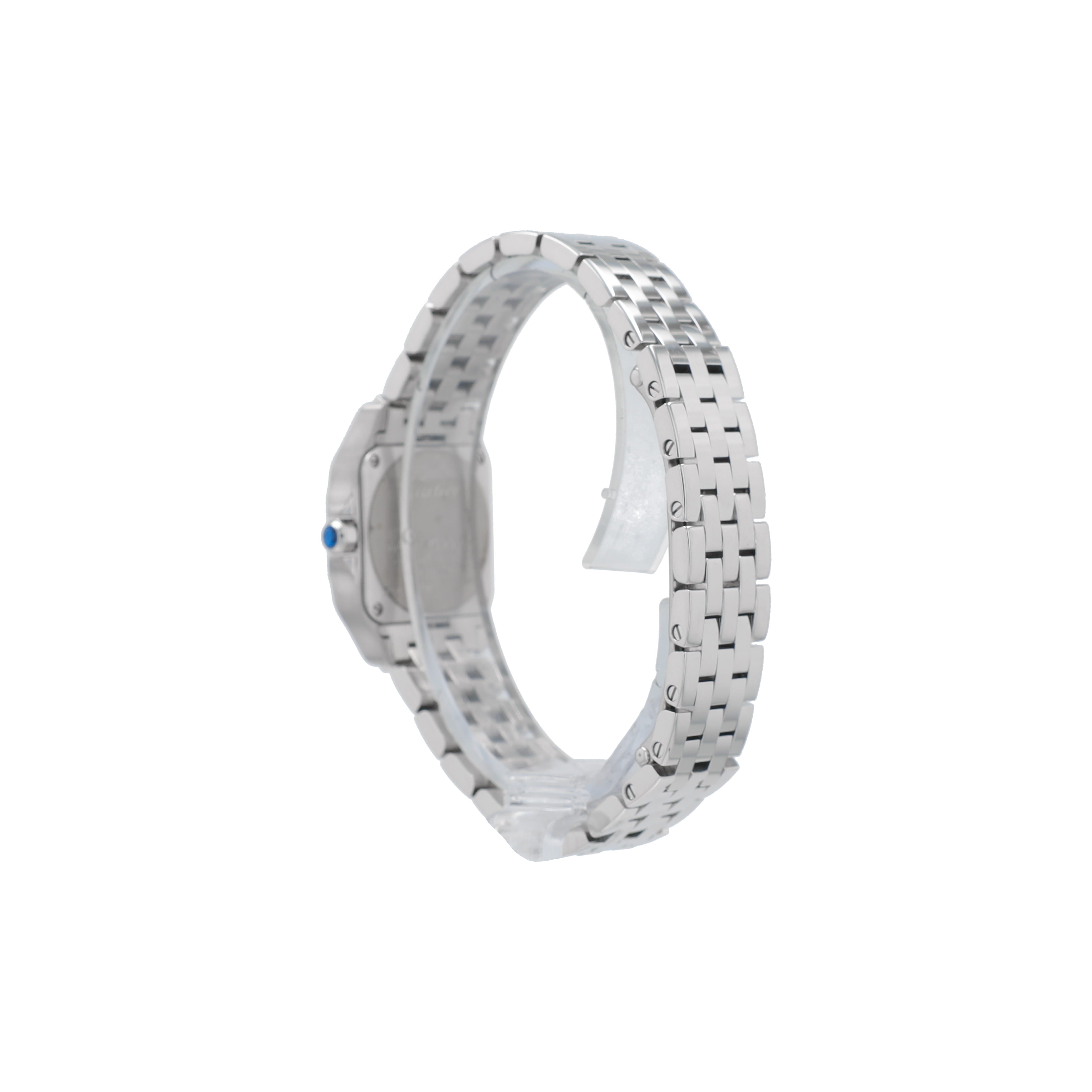 Cartier Santos Demoiselle 2698  White Roman Stainless Steel Band - Luxuriant Concierge