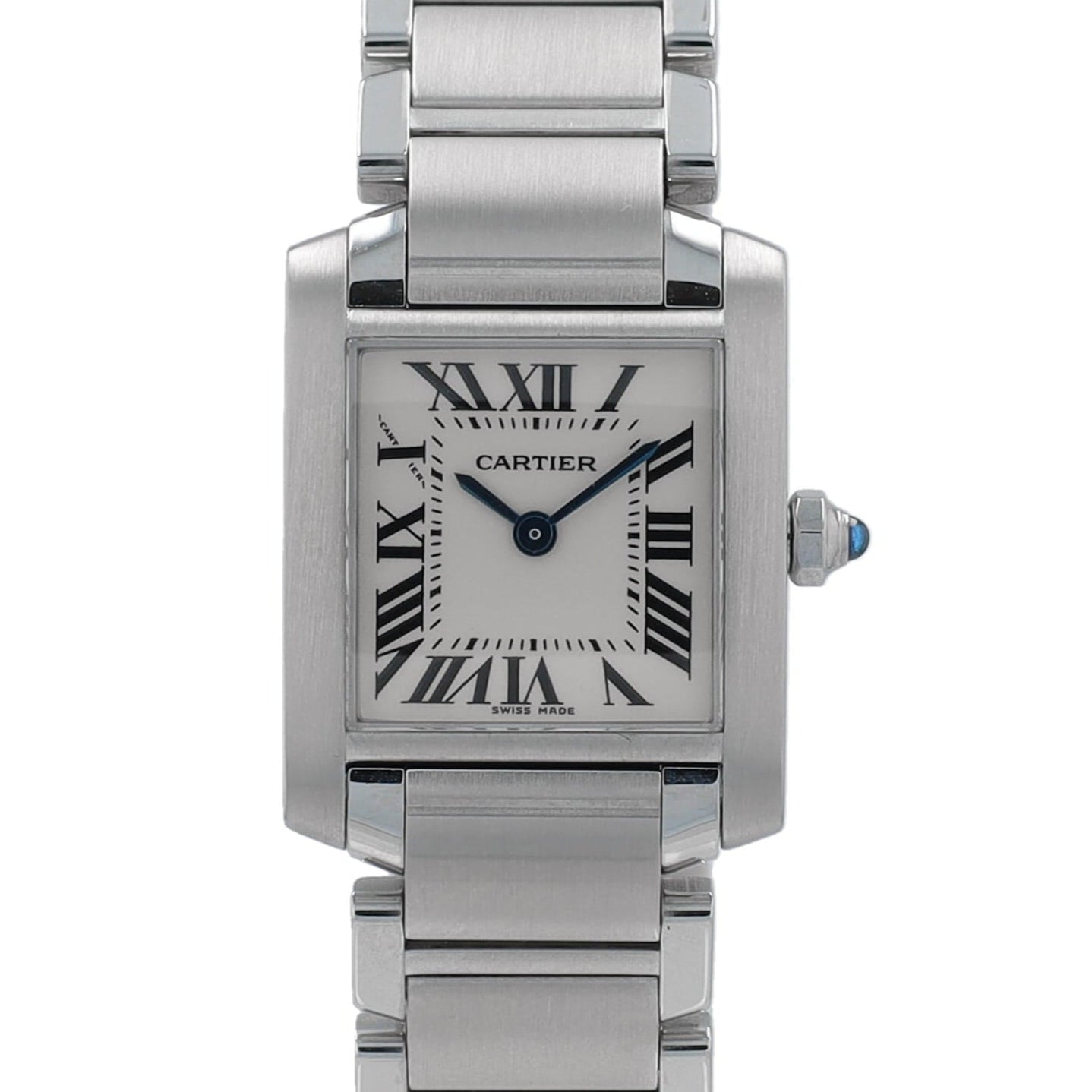 Cartier Tank Francaise 2384  Cream Roman Numeral Dial Fixed Bezel Cartier Band