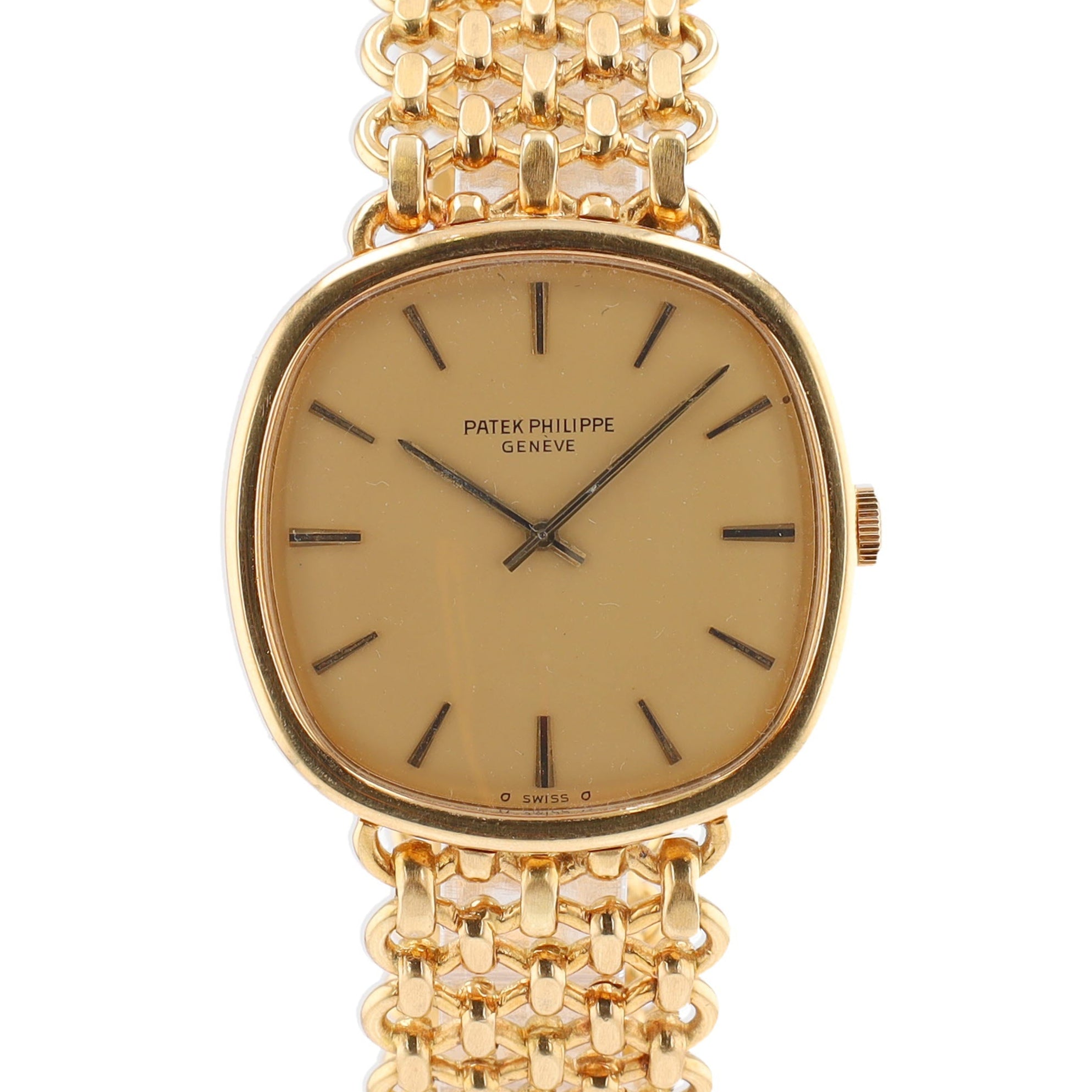 Patek Philippe Ellipse 18K Yellow Gold Champagne Index Integrated Wove LInk
