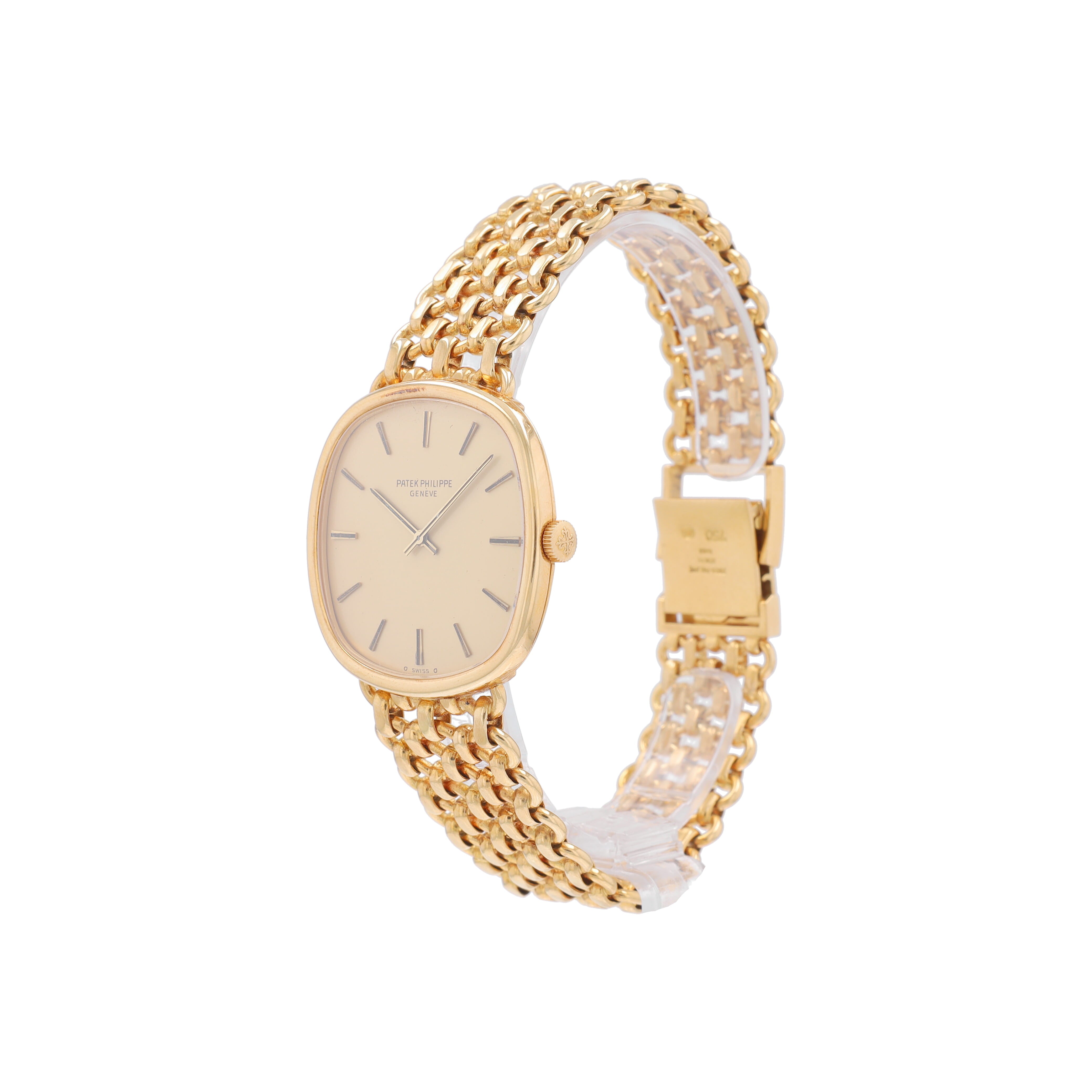 Patek Philippe Ellipse 18K Yellow Gold Champagne Index Integrated Wove LInk