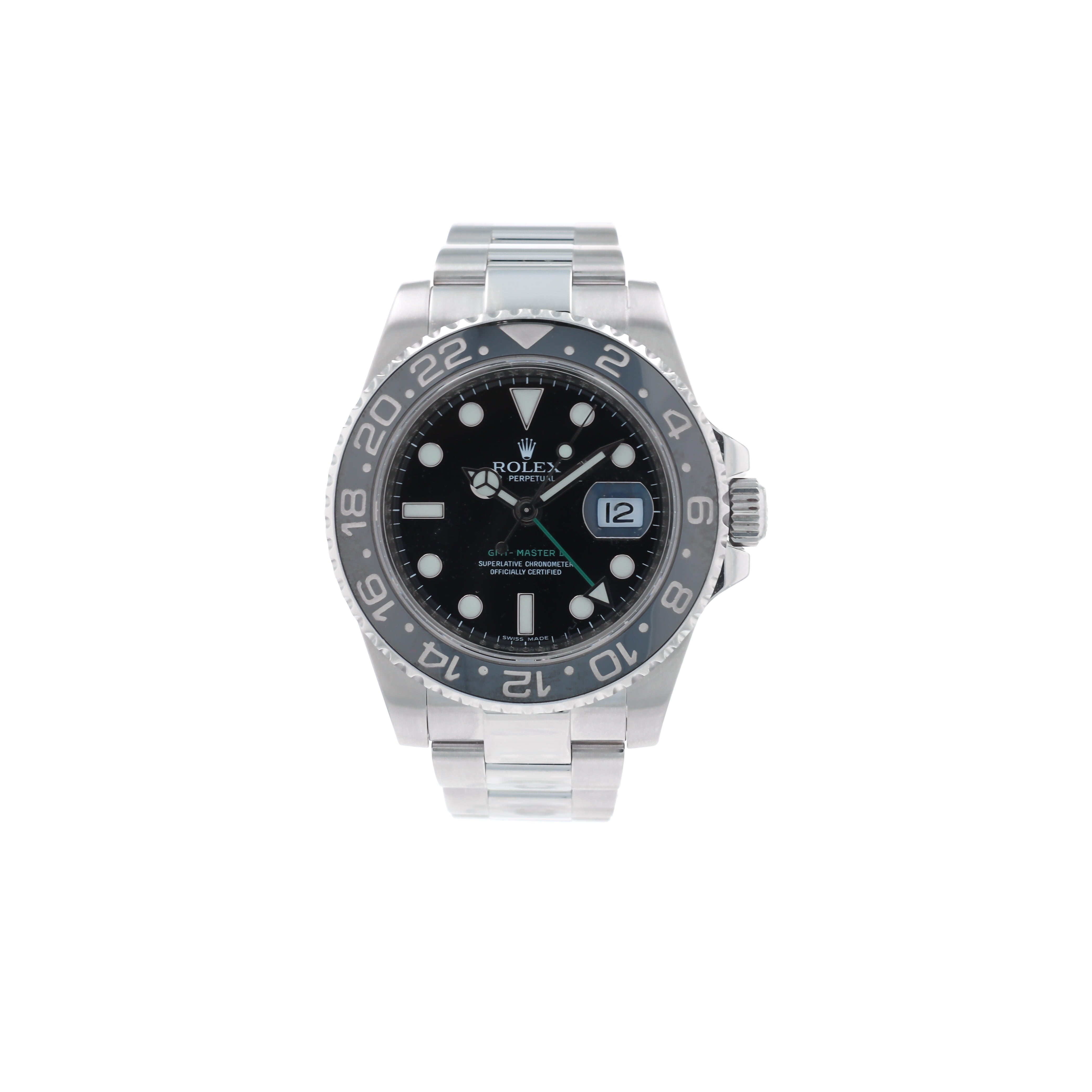 Rolex GMT-Master II 116710 40mm Black Luminous Dial GMT Bezel Oyster Band