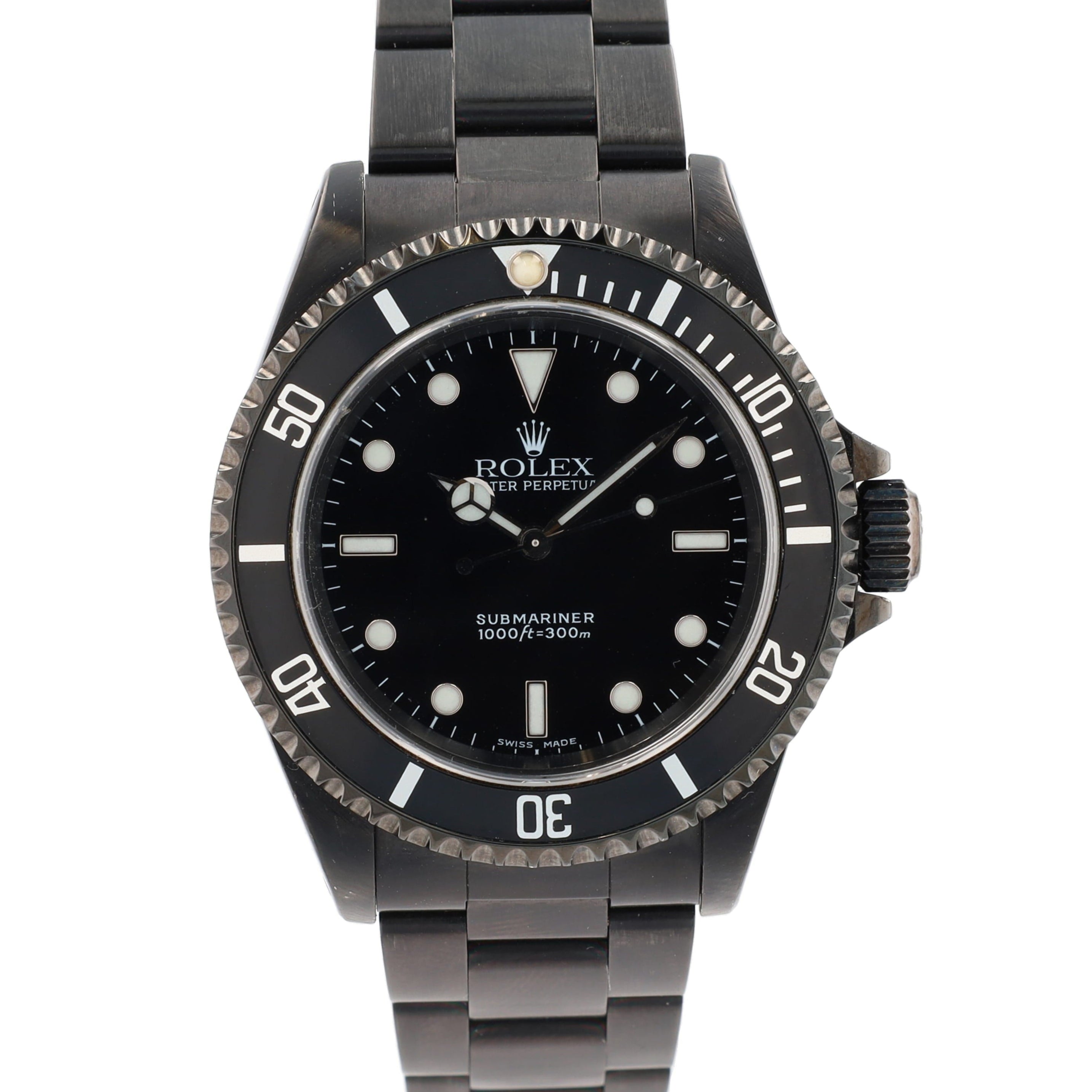 Rolex Submariner - NO DATE 14060M 40mm Black Luminous Marker Dial Rotating Bezel with Black Insert - Black PVD Bezel Oyster Band - Luxuriant Concierge