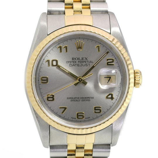 Rolex Datejust Mens Two-tone Grey Arabic Numeral Dial Jubilee Band Watch 36mm - luxuriantconcierge
