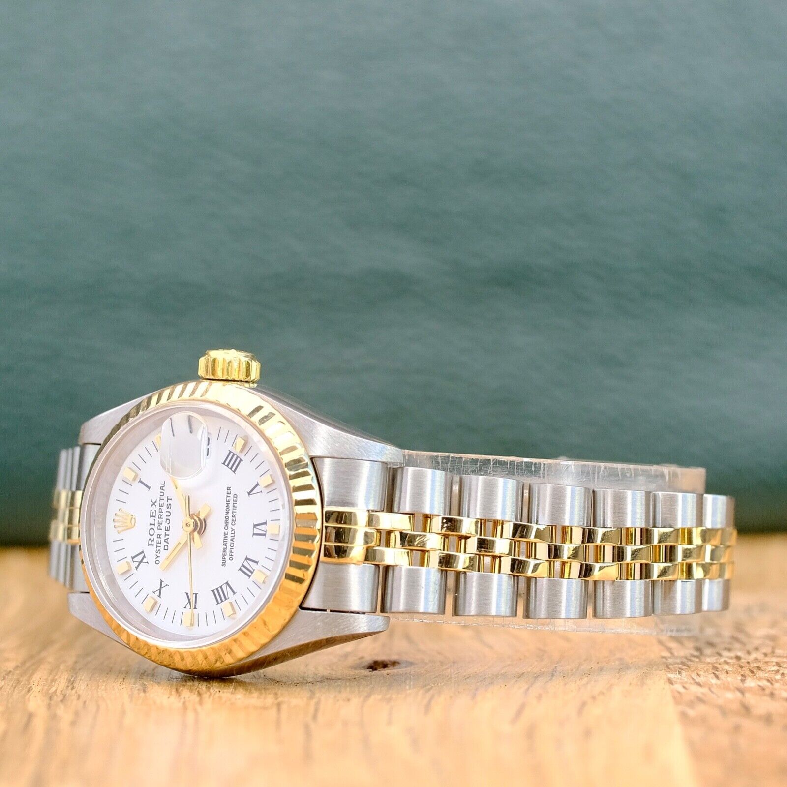 ROLEX DATEJUST WHITE INDEX DIAL JUBILEE WATCH 69173 BOX&PAPER - Luxuriant Concierge