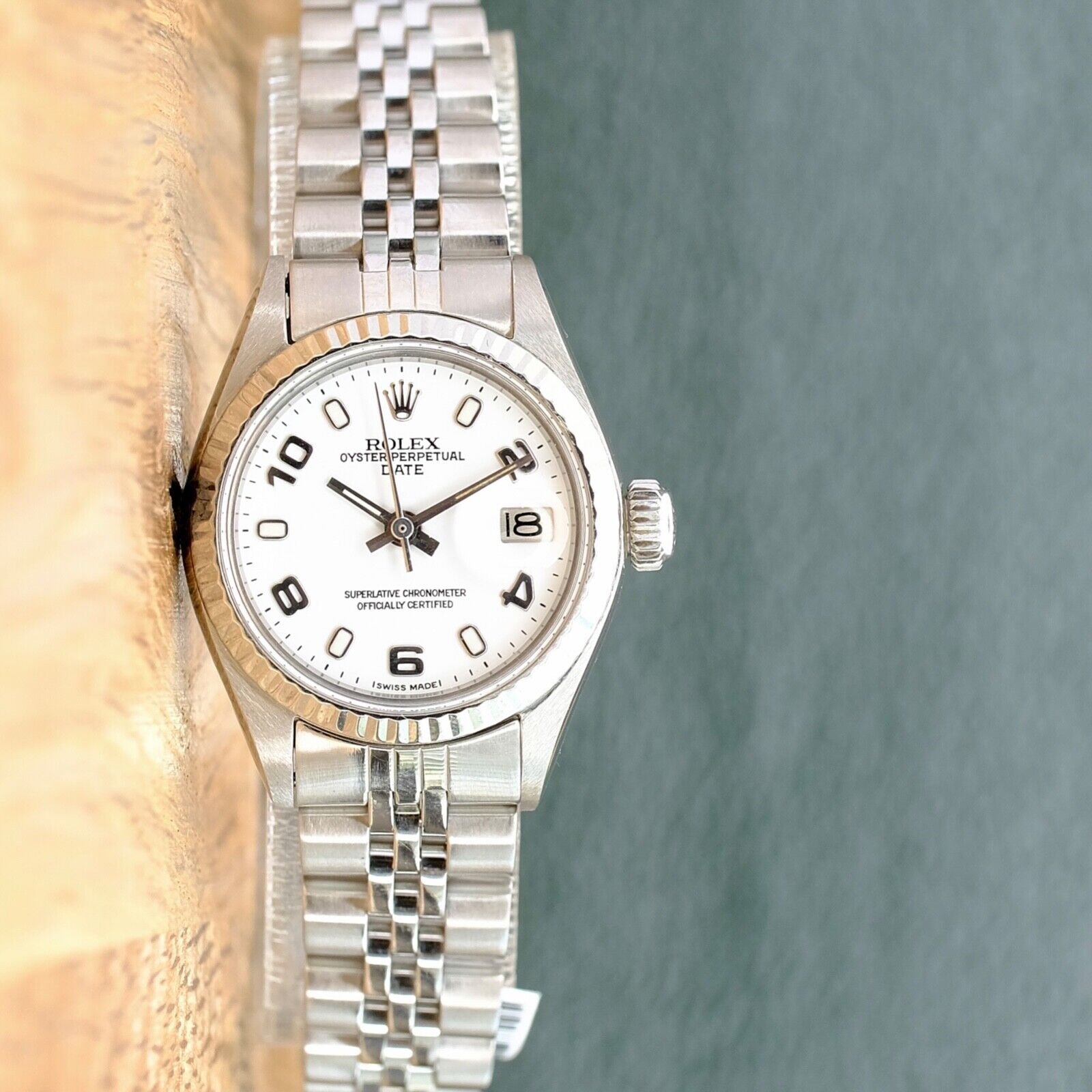 ROLEX DATEJUST WHITE INDEX-ARABIC DIAL STEEL JUBILEE WATCH 6917 BOX&PAPER - Luxuriant Concierge