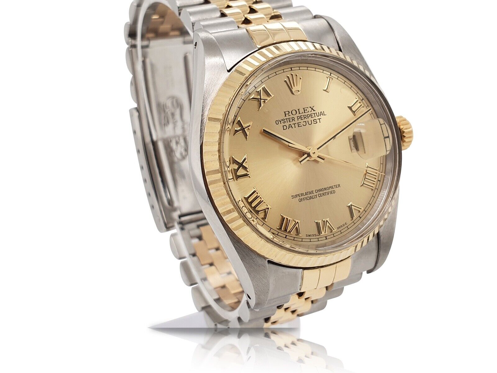 ROLEX DATEJUST CHAMPAGNE INDEX DIAL 18K GOLD & STEEL JUBILEE 16233 - Luxuriant Concierge