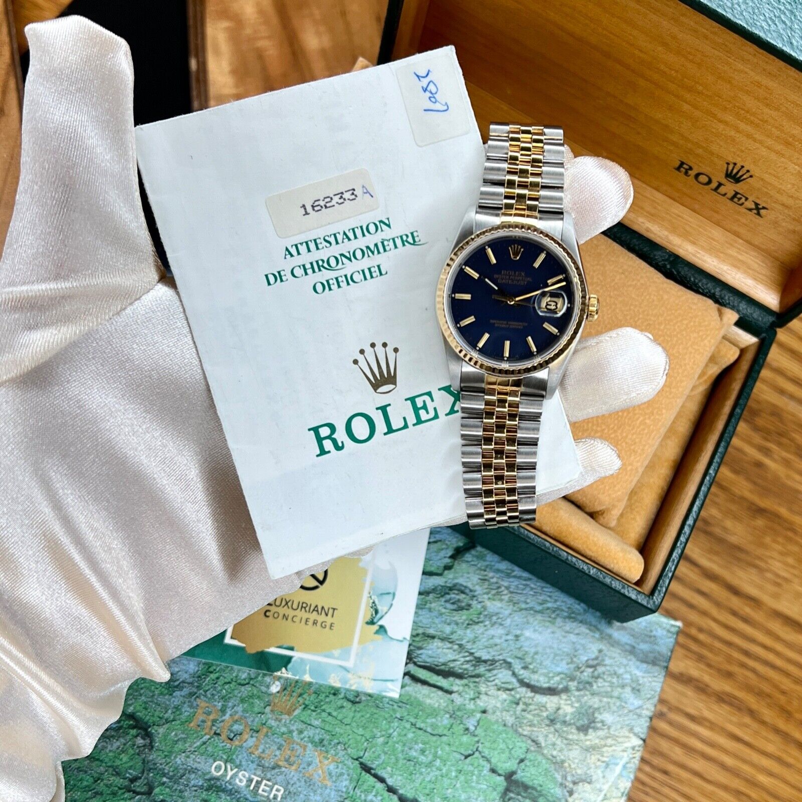 ROLEX DATEJUST RARE BLUE-PURPLE INDEX DIAL 18K GOLD & STEEL JUBILEE 116233 - Luxuriant Concierge