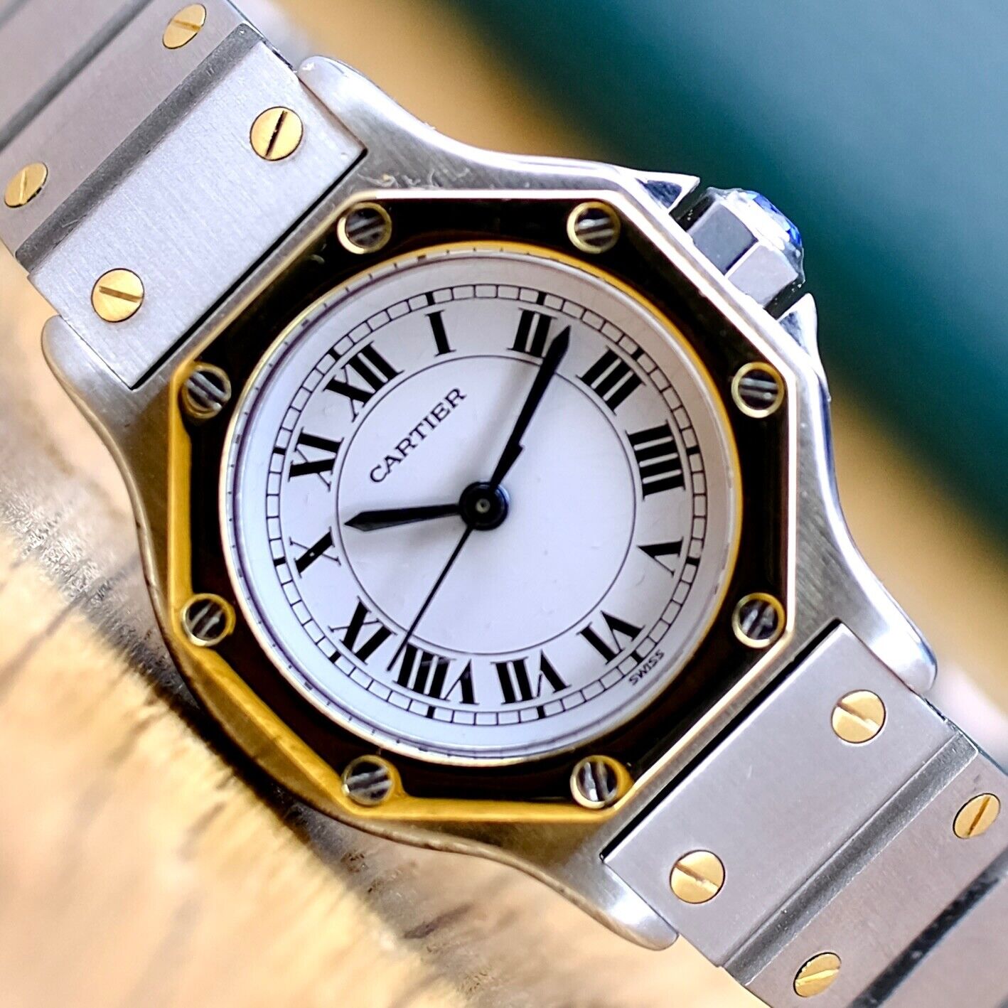 "Cartier LADIES SANTOS TWO-TONE WATCH AUTOMATIC MOVEMENT WHITE SPIDER DIAL" - Luxuriant Watch Concierge