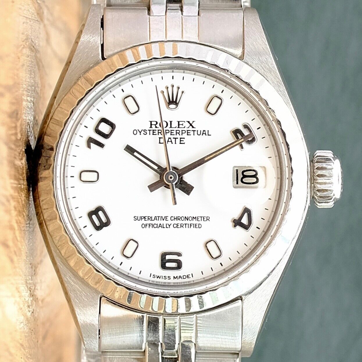 ROLEX DATEJUST WHITE INDEX-ARABIC DIAL STEEL JUBILEE WATCH 6917 BOX&PAPER - Luxuriant Concierge