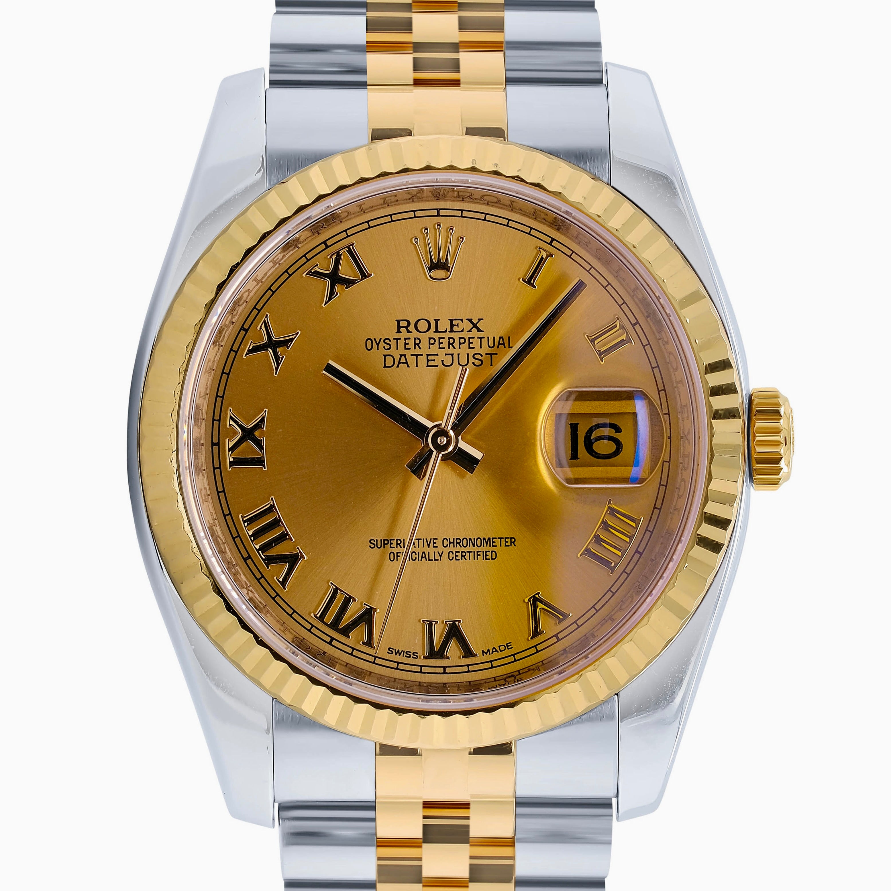 Rolex Datejust Champagne Roman Jubilee 116233 - luxuriantconcierge