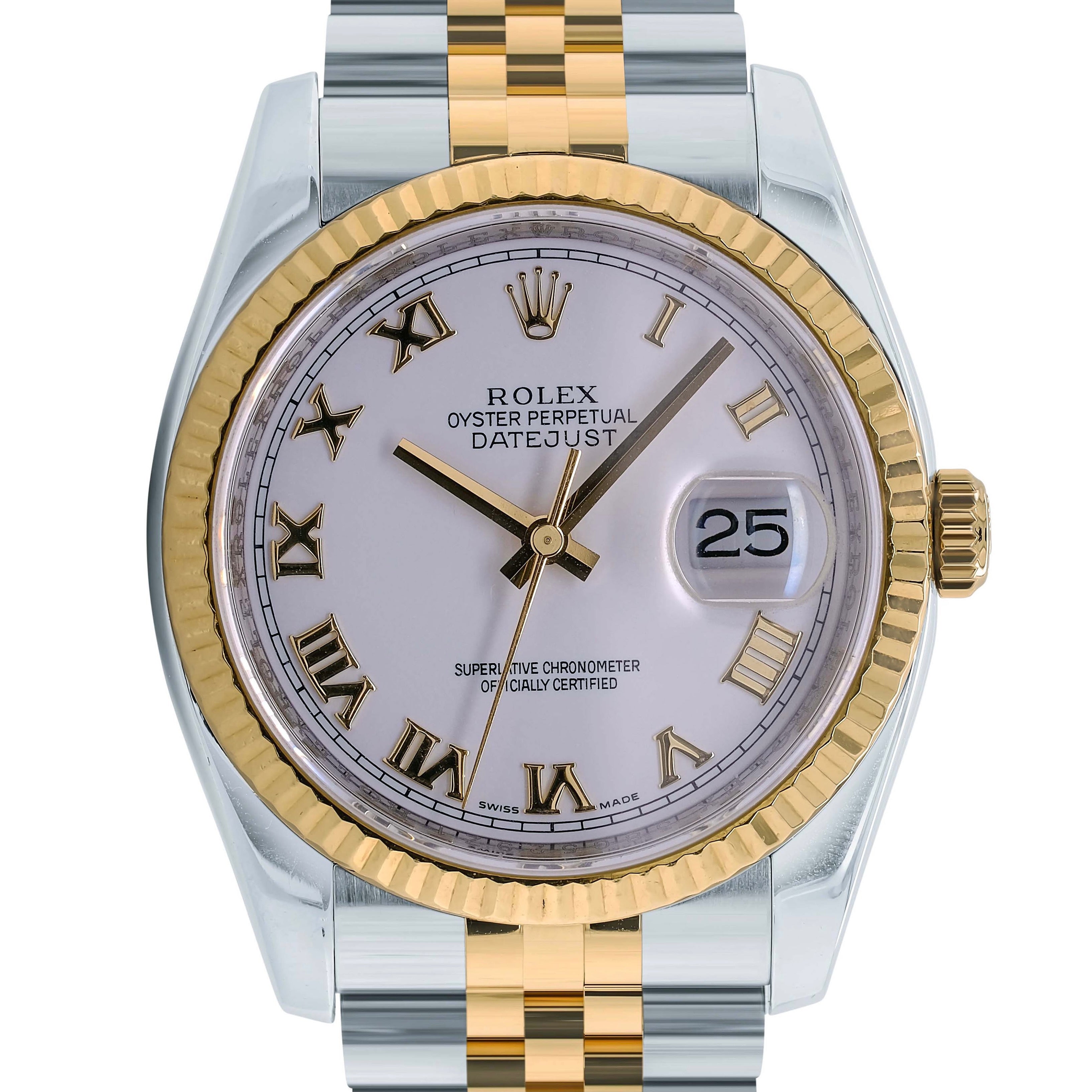 Rolex Datejust White Roman Jubilee 116233 - luxuriantconcierge