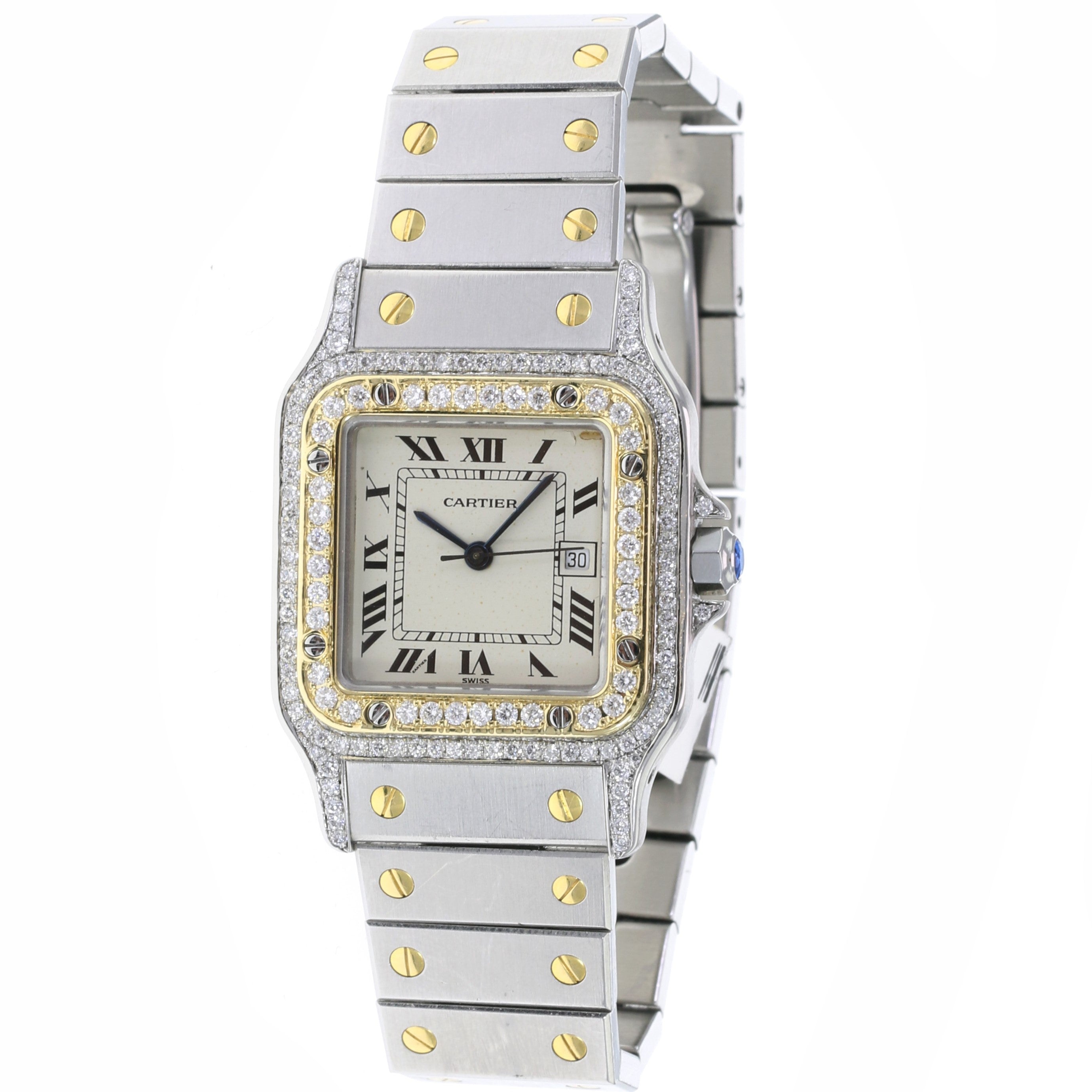 Cartier Santos Two-Tone Ladies Watch - luxuriantconcierge