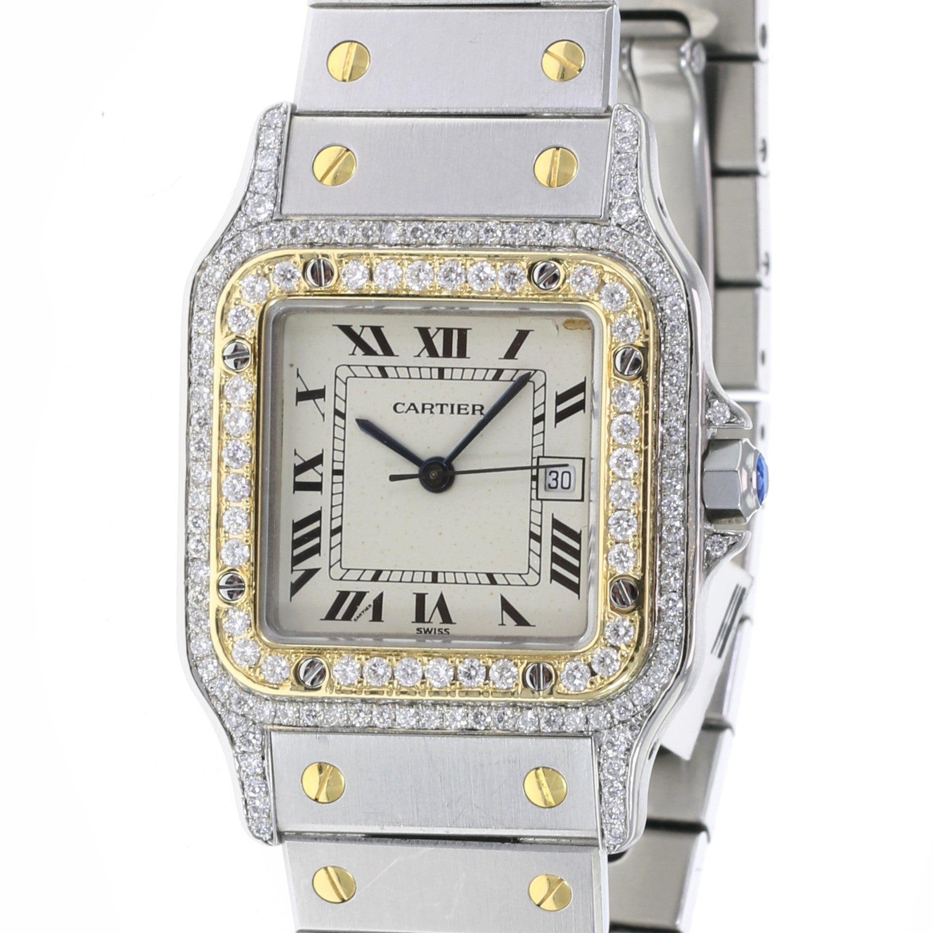 Cartier Santos Two-Tone Ladies Watch - luxuriantconcierge