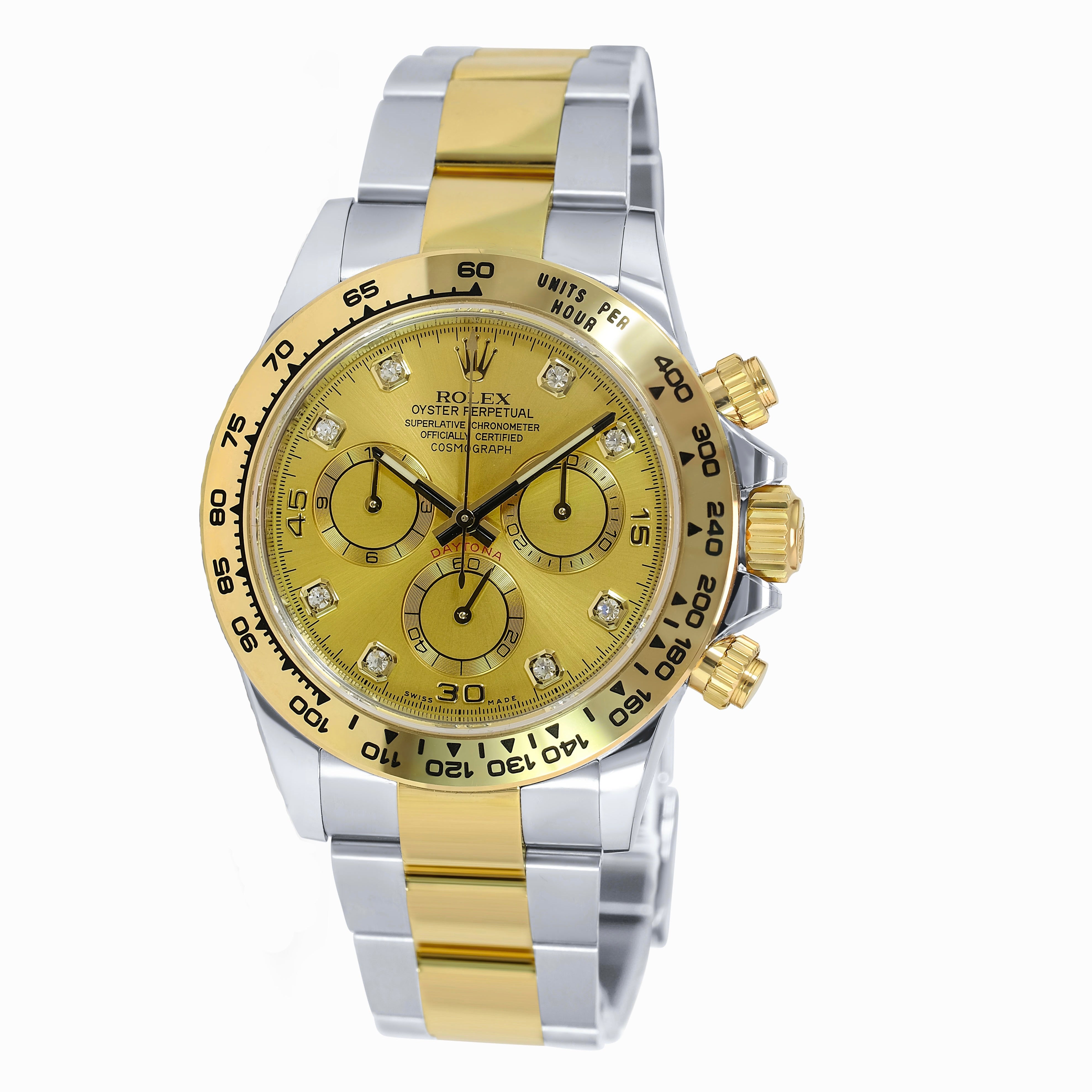 Rolex Daytona Champagne Diamond Oyster Band 116503 - luxuriantconcierge