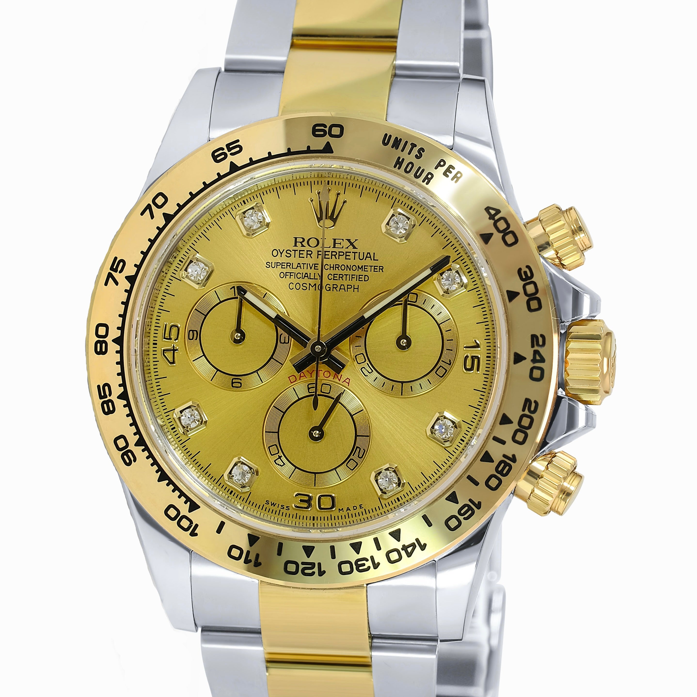 Rolex Daytona Champagne Diamond Oyster Band 116503 - luxuriantconcierge