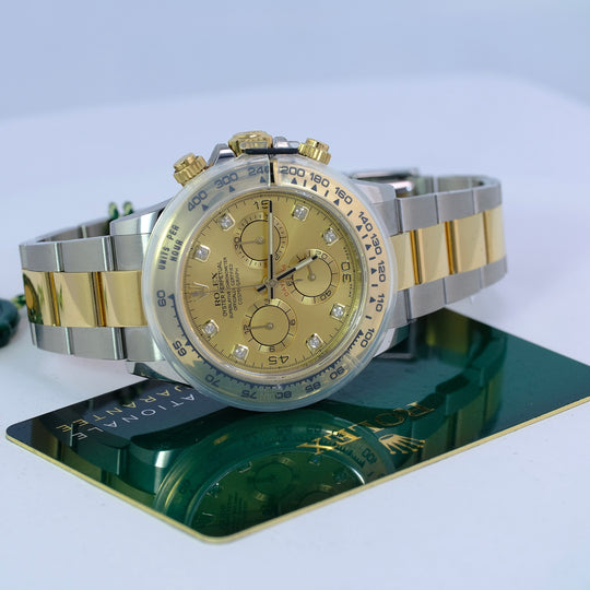 Rolex Daytona Champagne Diamond Oyster Band 116503 - luxuriantconcierge