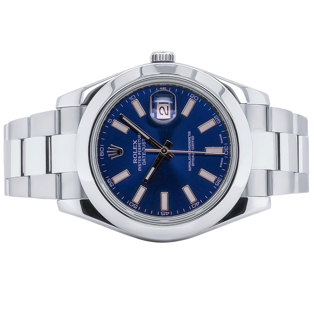 Datejust II 41mm Blue Index Dial Oyster Band 116300 - luxuriantconcierge
