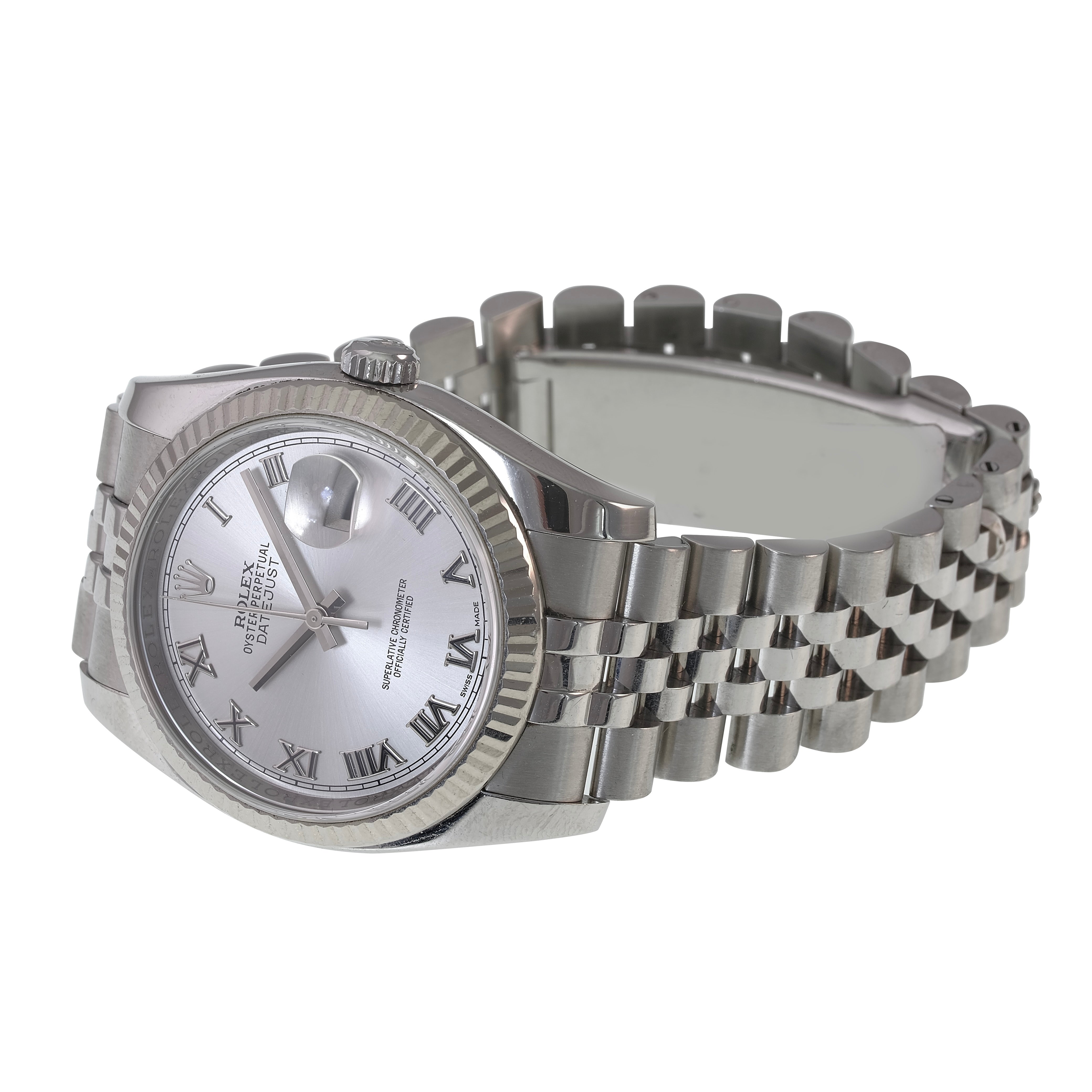 Rolex Datejust Silver Roman Numeral Jubilee Band 116234 - luxuriantconcierge