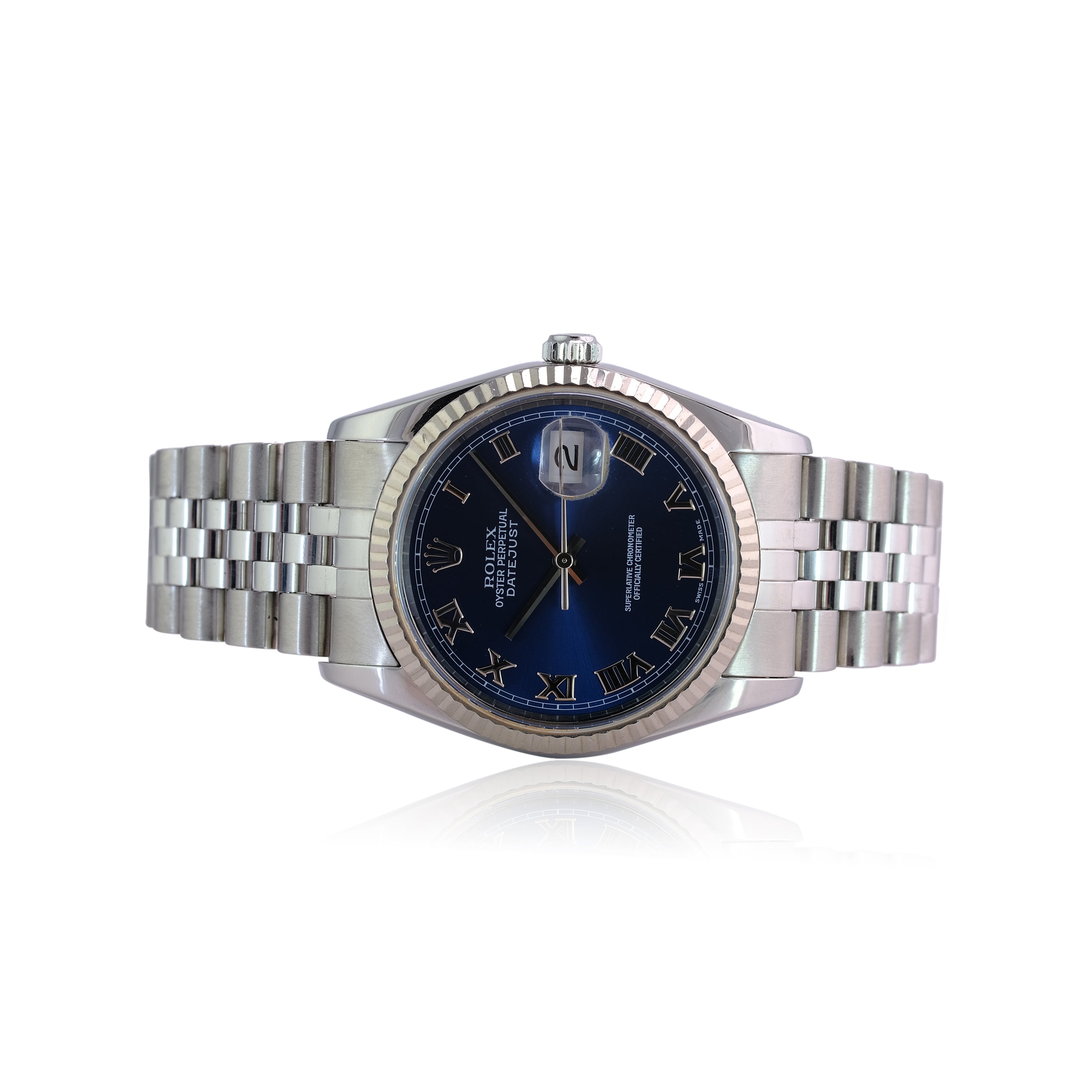 Rolex Datejust Blue Roman Dial Jubilee Band 16234 - luxuriantconcierge