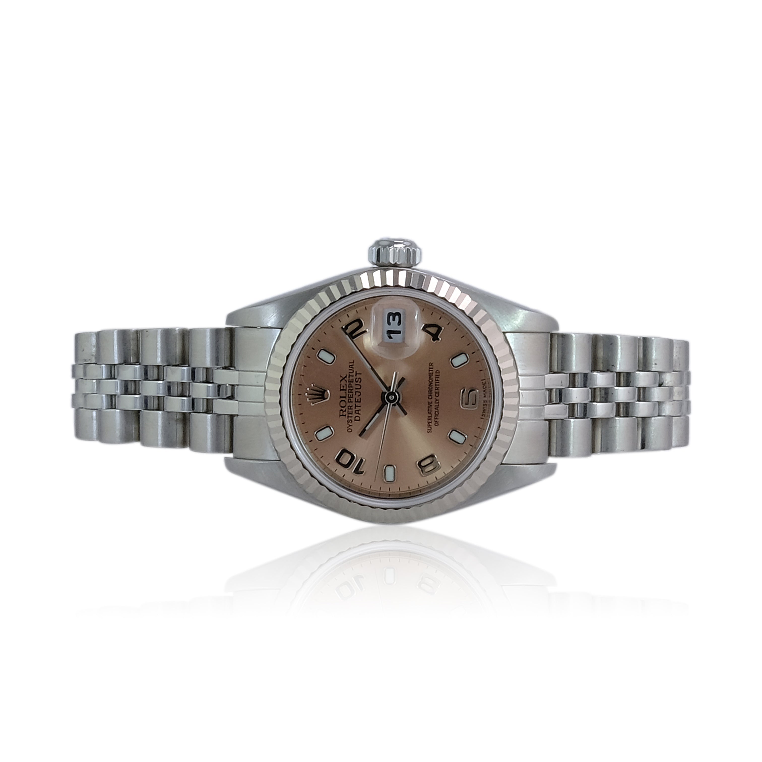 Rolex Datejust Salmon Arabic-Index Jubilee 69174 - luxuriantconcierge