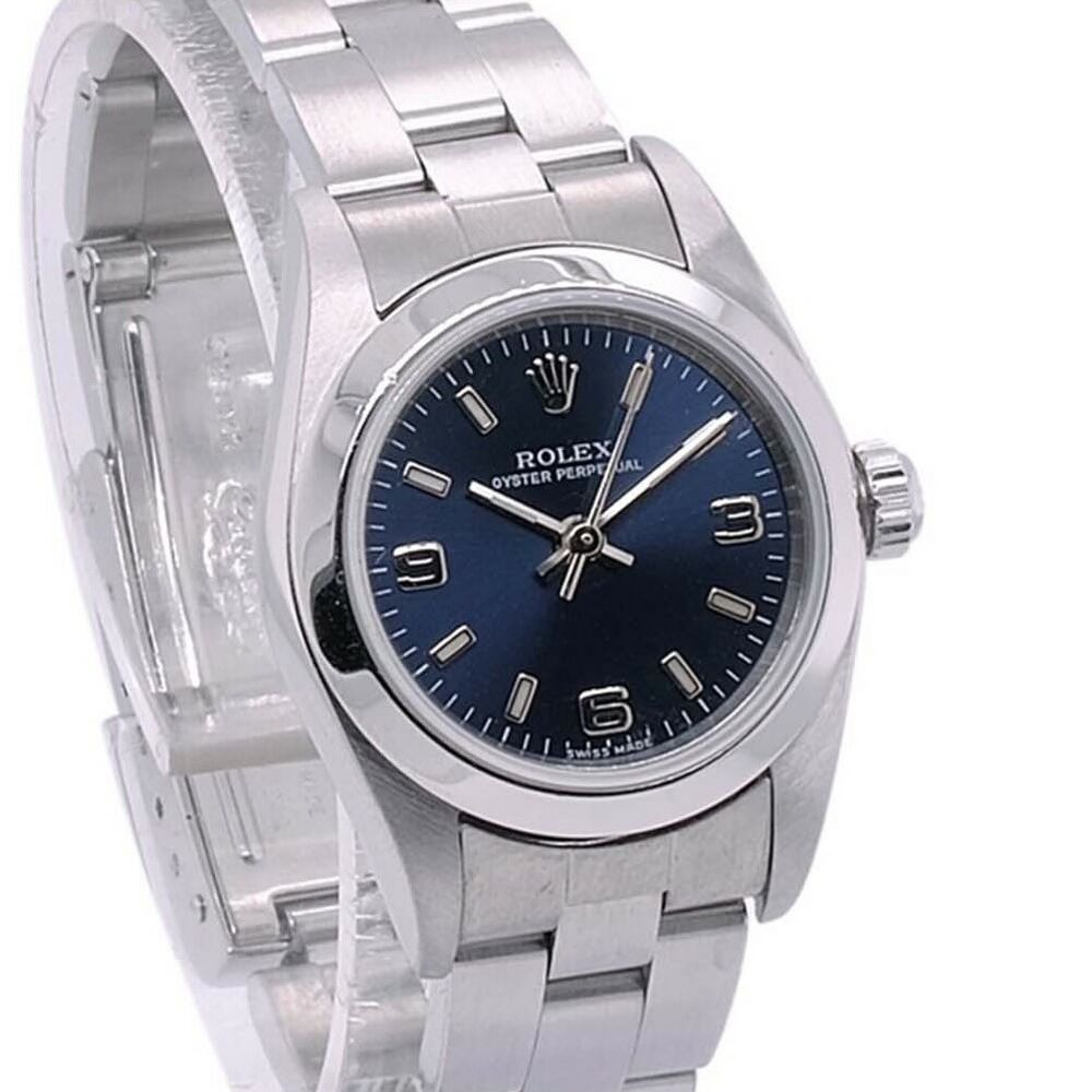 Rolex Oyster Perpetual Blue Index-Arabic Dial Oyster Band 76080 - luxuriantconcierge