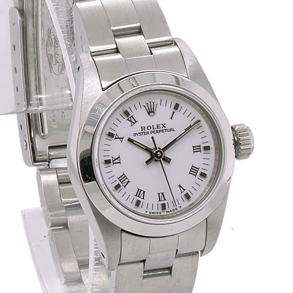 Rolex Oyster Perpetual White Index-Roman Dial Oyster Band 76080 - luxuriantconcierge