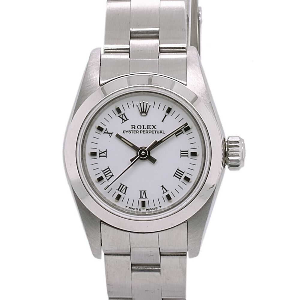 Rolex Oyster Perpetual White Index-Roman Dial Oyster Band 76080 - luxuriantconcierge