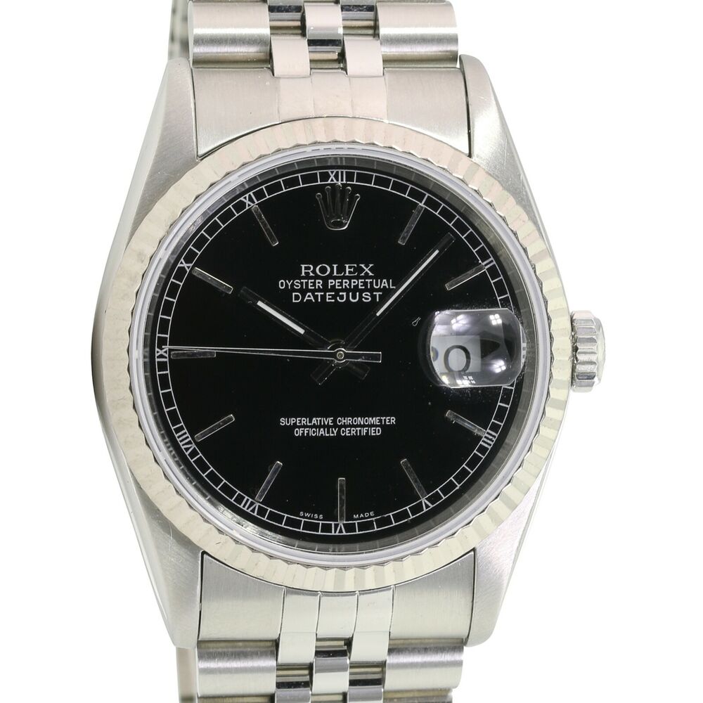 Rolex Datejust Black Index Jubilee 16234 - luxuriantconcierge