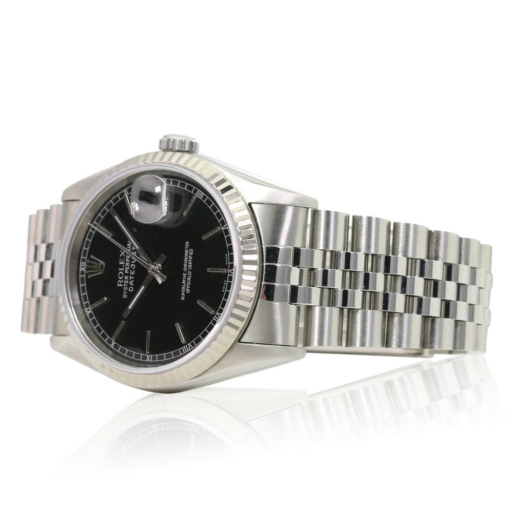 Rolex Datejust Black Index Jubilee 16234 - luxuriantconcierge