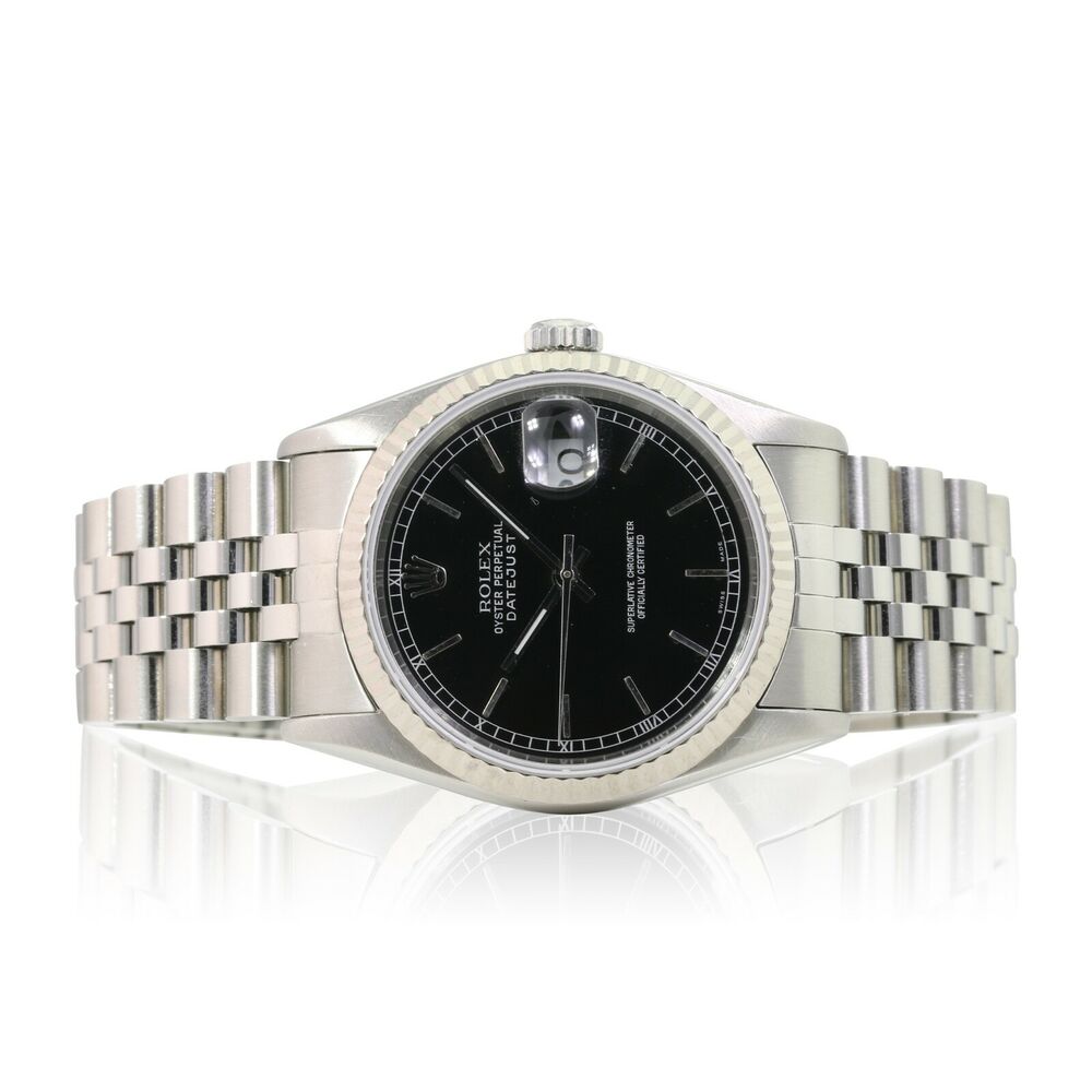 Rolex Datejust Black Index Jubilee 16234 - luxuriantconcierge