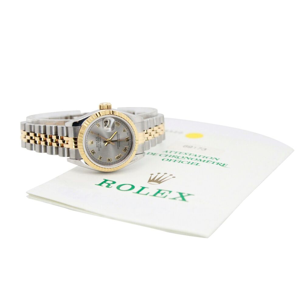 Rolex Datejust Grey Roman Jubilee Band 69173 w/ Box & Paper - luxuriantconcierge