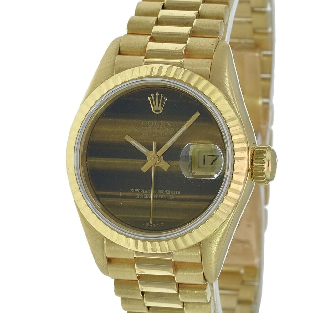 Rolex Datejust Tiger Eye President Band 69178 w/ Box & Paper - luxuriantconcierge