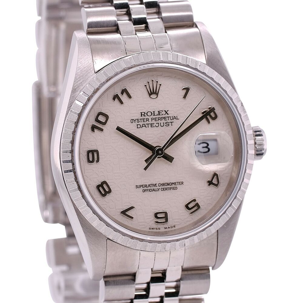 Rolex Datejust Cream Jubilee Arabic Dial Jubilee Band 16234 - luxuriantconcierge