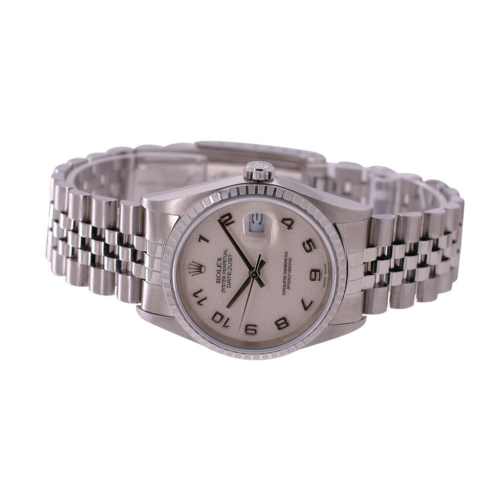 Rolex Datejust Cream Jubilee Arabic Dial Jubilee Band 16234 - luxuriantconcierge