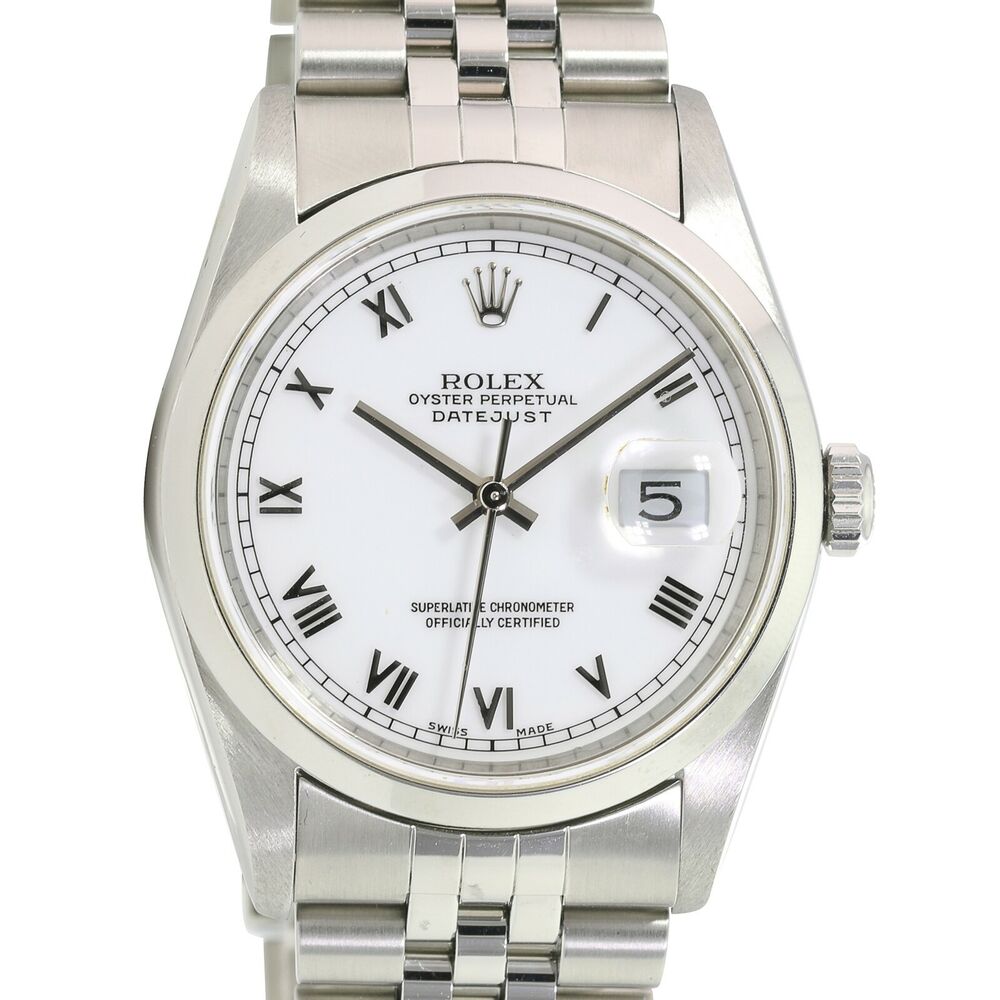 Rolex Datejust White Roman Oyster Band 16200 - luxuriantconcierge