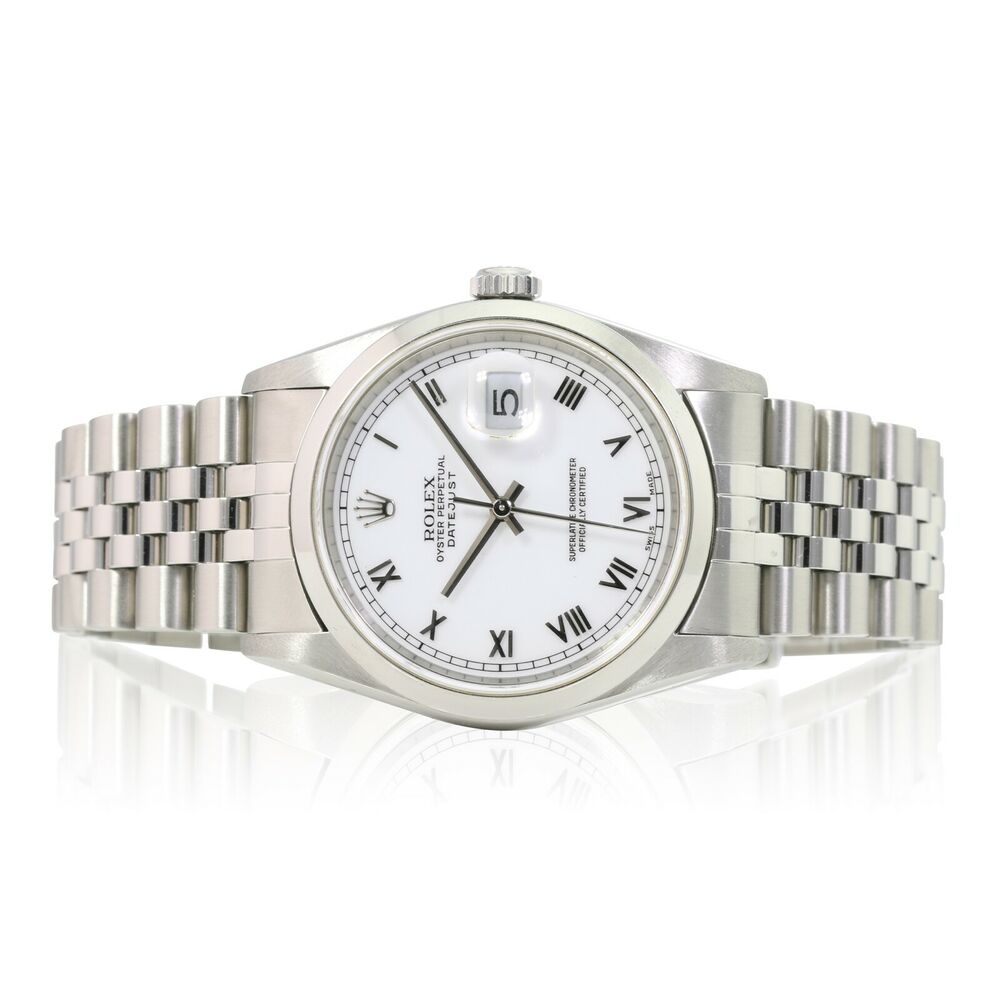 Rolex Datejust White Roman Oyster Band 16200 - luxuriantconcierge