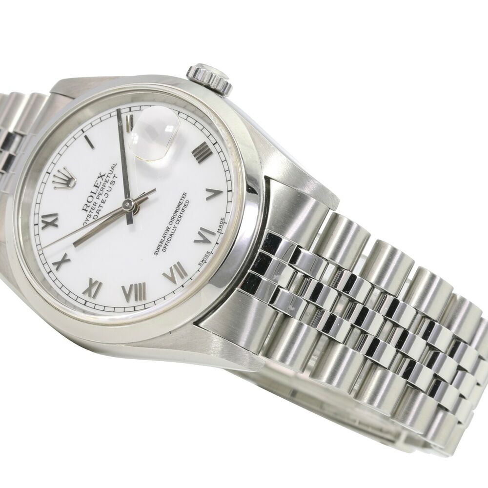 Rolex Datejust White Roman Oyster Band 16200 - luxuriantconcierge