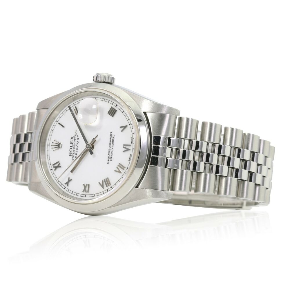 Rolex Datejust White Roman Oyster Band 16200 - luxuriantconcierge