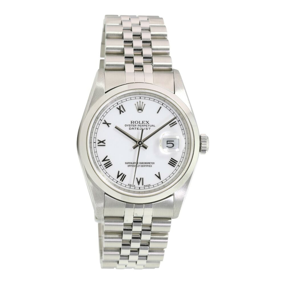 Rolex Datejust White Roman Oyster Band 16200 - luxuriantconcierge