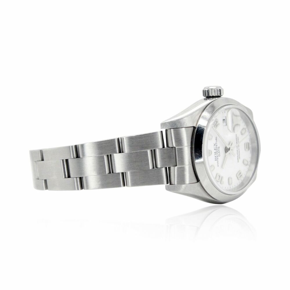 Rolex Date White Index-Arabic Oyster Band 79160 w/ Box & Paper - luxuriantconcierge