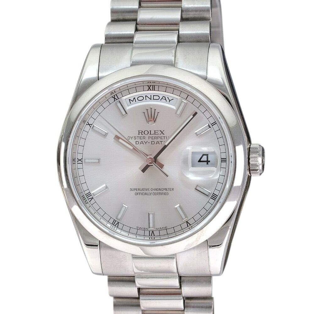 Rolex Day-Date Silver Index President 118209 - luxuriantconcierge