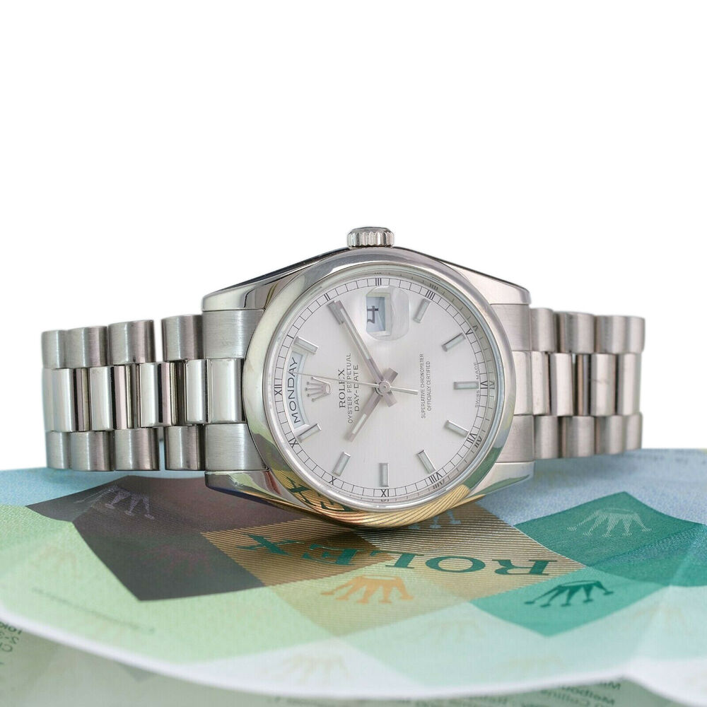 Rolex Day-Date Silver Index President 118209 - luxuriantconcierge