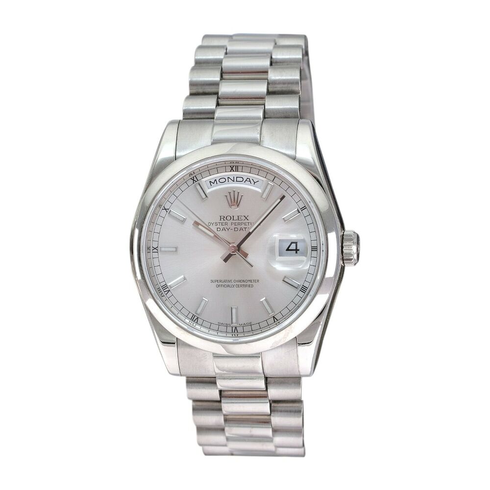 Rolex Day-Date Silver Index President 118209 - luxuriantconcierge