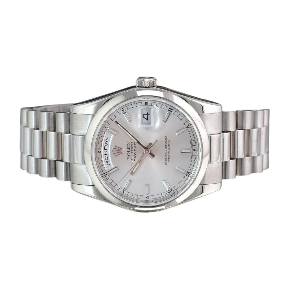 Rolex Day-Date Silver Index President 118209 - luxuriantconcierge