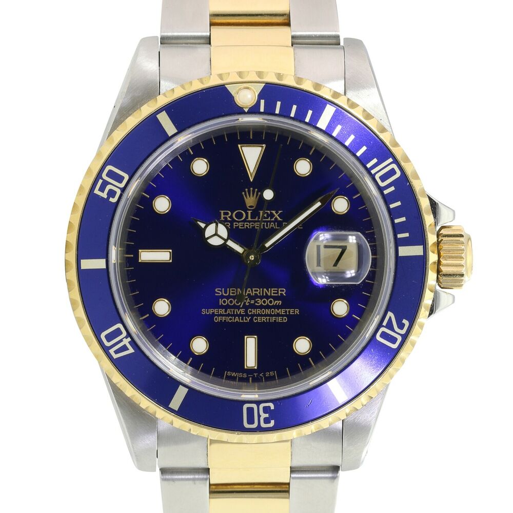 Rolex Submariner Blue Dial Oyster Band 16613 - luxuriantconcierge