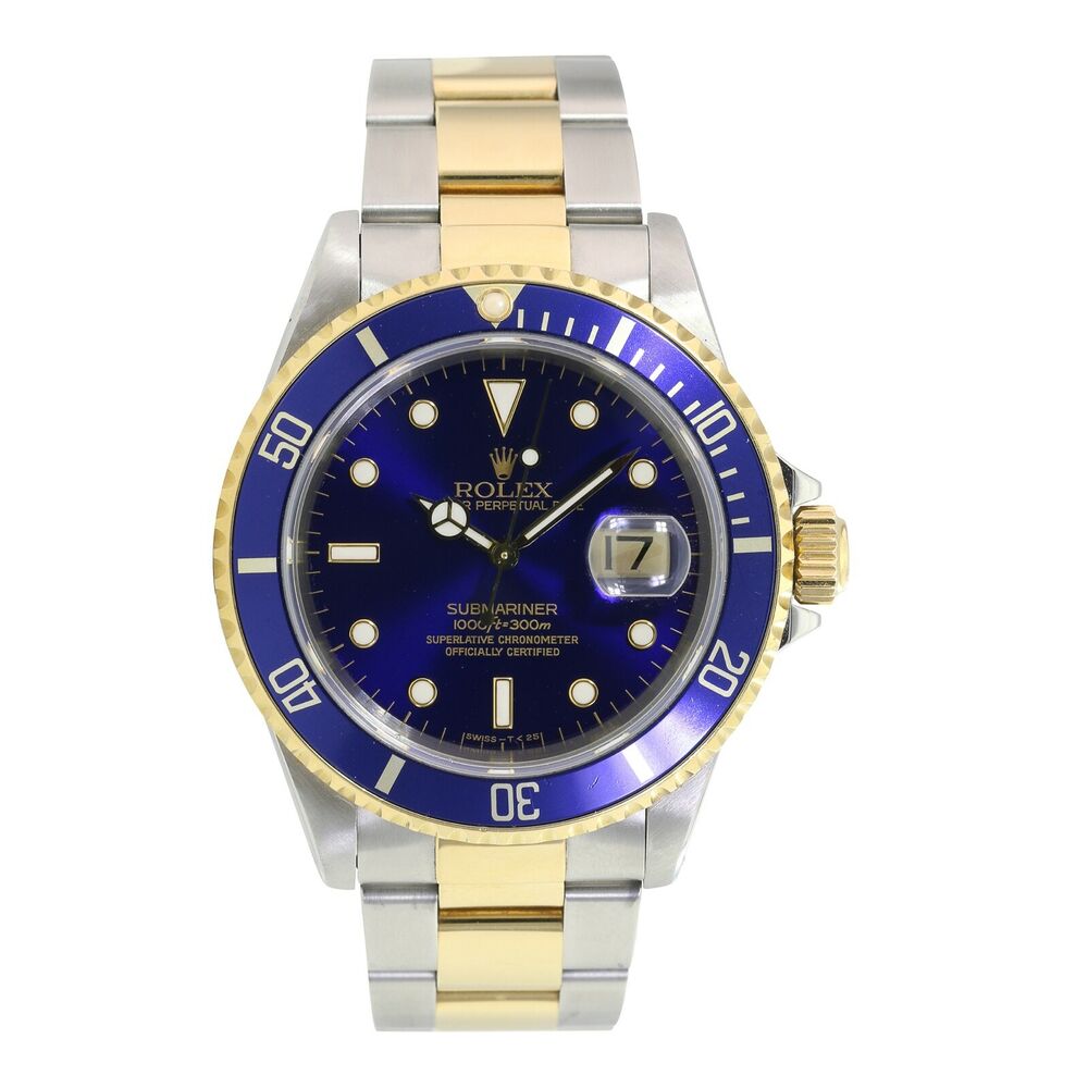 Rolex Submariner Blue Dial Oyster Band 16613 - luxuriantconcierge