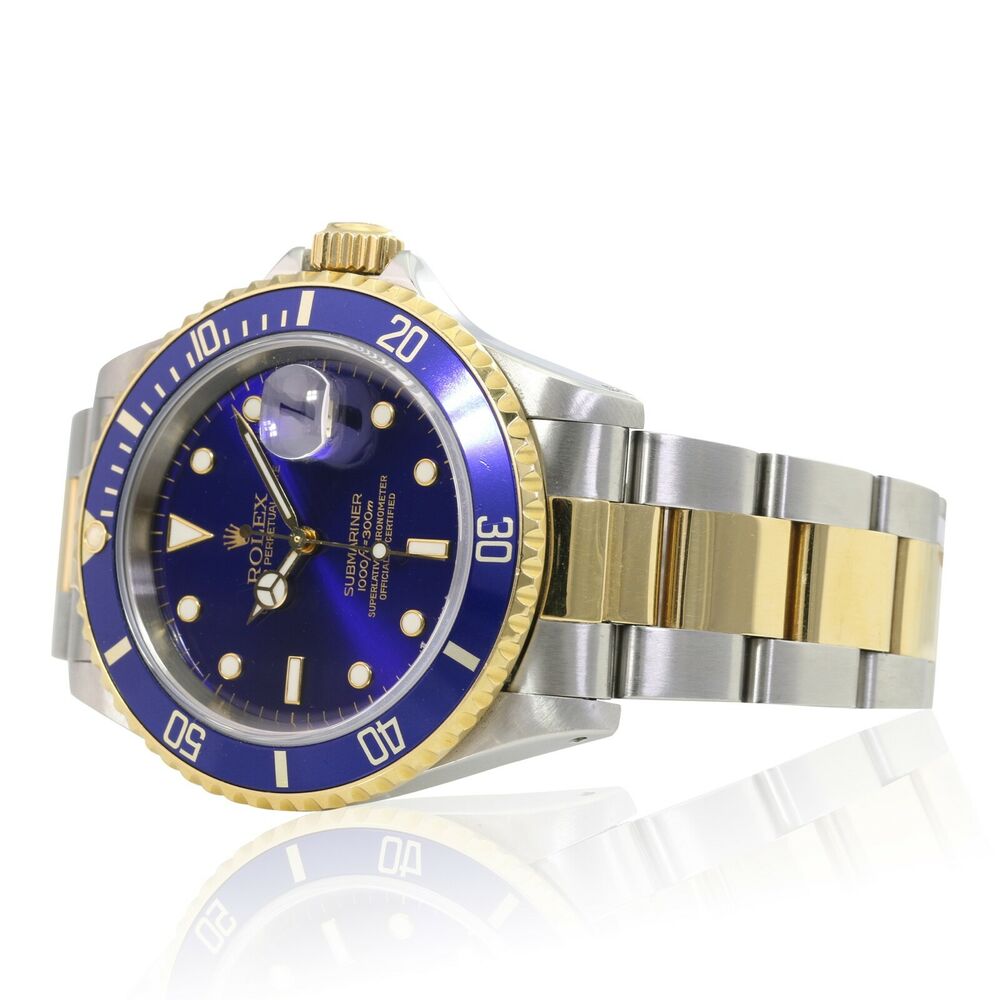 Rolex Submariner Blue Dial Oyster Band 16613 - luxuriantconcierge